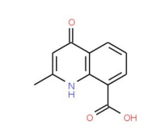 2-Methyl-4-oxo-1,4-dihydro-quinoline-8-carboxylic acid (CAS 384364-07-2) - chemical structure image