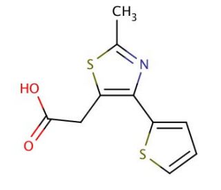 (2-methyl-4-thien-2-yl-1,3-thiazol-5-yl)acetic acid - chemical structure image