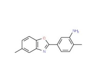 2-Methyl-5-(5-methyl-benzooxazol-2-yl)-phenylamine (CAS 293737-74-3) - chemical structure image