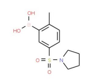 2-Methyl-5-(pyrrolidin-1-ylsulphonyl)benzeneboronic acid (CAS 871333-01-6) - chemical structure image