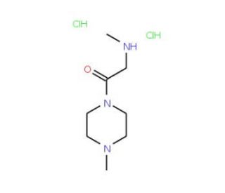 2-Methylamino-1-(4-methyl-piperazin-1-yl)-ethanone dihydrochloride (CAS 166187-00-4) - chemical structure image