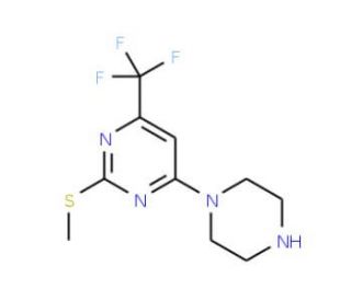 2-(Methylsulfanyl)-4-piperazino-6-(trifluoromethyl)pyrimidine - chemical structure image