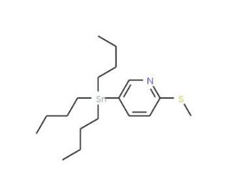 2-(Methylthio)-5-(tributylstannyl)pyridine (CAS 611168-64-0) - chemical structure image