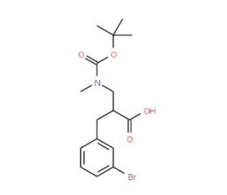 2-N-Boc-3-(3-Bromo-phenyl)-2-methylaminomethyl-propionic acid (CAS 886364-79-0) - chemical structure image
