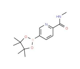 2-(N-Methylaminocarbonyl)-5-pyridineboronic acid pincol ester (CAS 945863-21-8) - chemical structure image