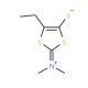 2-(N,N-Dimethyliminium)-4-ethyl-5-mercapto-1,3-dithiol, inner salt (CAS 677031-20-8) - chemical structure image