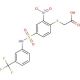{[2-nitro-4-({[3-(trifluoromethyl)phenyl]amino}sulfonyl)phenyl]thio}acetic acid - chemical structure image