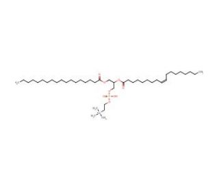 2-Oleoyl-1-stearoyl-sn-glycero-3-phosphocholine (CAS 56421-10-4) - chemical structure image
