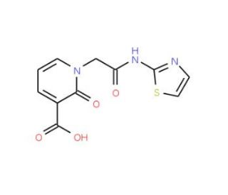 2-Oxo-1-(thiazol-2-ylcarbamoylmethyl)-1,2-dihydro-pyridine-3-carboxylic acid - chemical structure image