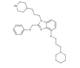 2-(Phenoxymethyl)-4-[3-(1-piperidinyl)propoxy]-1-[3-(4-piperidinyl)propyl]-1H-benzimidazole (CAS 226416-58-6) - chemical stru
