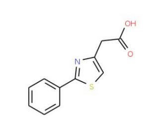 (2-Phenyl-1,3-thiazol-4-yl)acetic acid (CAS 16441-28-4) - chemical structure image