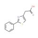 (2-Phenyl-1,3-thiazol-4-yl)acetic acid (CAS 16441-28-4) - chemical structure image