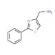 (2-phenyl-1,3-thiazol-4-yl)methylamine (CAS 165736-03-8) - chemical structure image