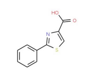 2-Phenyl-1,3-thiazole-4-carboxylic acid (CAS 7113-10-2) - chemical structure image