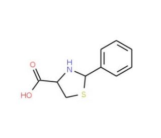 2-phenyl-1,3-thiazolidine-4-carboxylic acid (CAS 42607-21-6) - chemical structure image