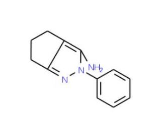 2-phenyl-2,4,5,6-tetrahydrocyclopenta[c]pyrazol-3-amine (CAS 89399-92-8) - chemical structure image