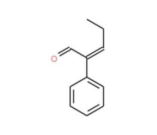 2-Phenyl-2-pentenal, (E)+(Z) (CAS 3491-63-2) - chemical structure image
