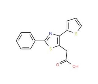 (2-Phenyl-4-thiophen-2-yl-thiazol-5-yl)-acetic acid (CAS 23821-62-7) - chemical structure image