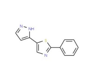2-Phenyl-5-(1H-pyrazol-3-yl)-1,3-thiazole - chemical structure image