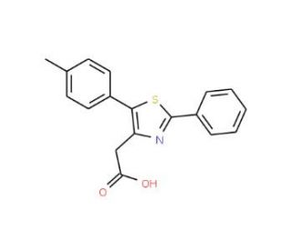(2-Phenyl-5-p-tolyl-thiazol-4-yl)-acetic acid - chemical structure image
