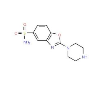 2-Piperazin-1-yl-1,3-benzoxazole-5-sulfonamide (CAS 1035840-39-1) - chemical structure image