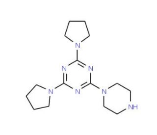 2-Piperazin-1-yl-4,6-di-pyrrolidin-1-yl-[1,3,5]triazine (CAS 111668-00-9) - chemical structure image