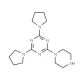 2-Piperazin-1-yl-4,6-di-pyrrolidin-1-yl-[1,3,5]triazine (CAS 111668-00-9) - chemical structure image