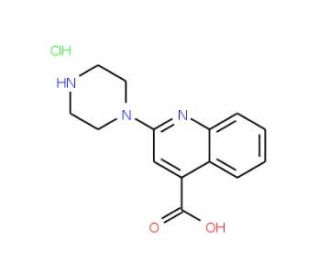 2-Piperazin-1-yl-quinoline-4-carboxylic acid hydrochloride - chemical structure image