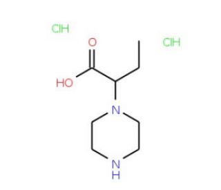 2-Piperazin-1-ylbutanoic acid dihydrochloride - chemical structure image