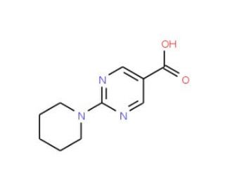 2-Piperidin-1-yl-pyrimidine-5-carboxylic acid - chemical structure image