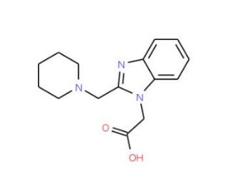 (2-Piperidin-1-ylmethyl-benzoimidazol-1-yl)-acetic acid - chemical structure image