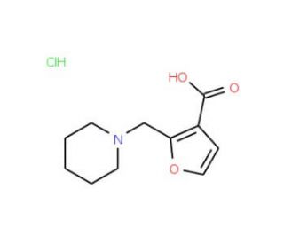 2-Piperidin-1-ylmethyl-furan-3-carboxylic acid hydrochloride - chemical structure image