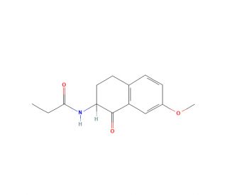2-Propanamido-7-methoxy-3,4-dihydronaphthalen-1-(2H)-one (CAS 88058-66-6) - chemical structure image