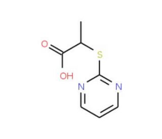 2-(pyrimidin-2-ylsulfanyl)propanoic acid - chemical structure image