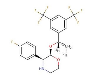 2-(R)-[1-(S)-(3,5-Bis(trifluoromethyl)phenyl)ethoxy]-3-(S)-fluorophenylmorpholine-d2 - chemical structure image
