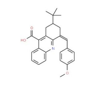 2-tert-Butyl-4-(4-methoxy-benzylidene)-1,2,3,4-tetrahydro-acridine-9-carboxylic acid - chemical structure image
