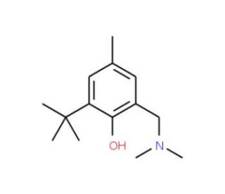 2-(tert-Butyl)-6-[(dimethylamino)methyl]-4-methylphenol (CAS 4142-59-0) - chemical structure image