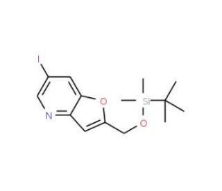2-((tert-Butyldimethylsilyloxy)methyl)-6-iodofuro[3,2-b]pyridine (CAS 1171920-30-1) - chemical structure image