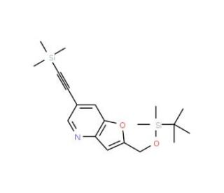 2-((tert-Butyldimethylsilyloxy)methyl)-6-((trimethylsilyl)ethynyl)furo[3,2-b]pyridine (CAS 1171920-57-2) - chemical structure