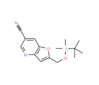 2-((tert-Butyldimethylsilyloxy)methyl)-furo[3,2-b]pyridine-6-carbonitrile (CAS 1186310-75-7) - chemical structure image