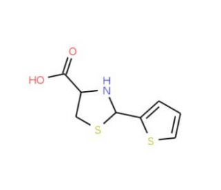 2-Thiophen-2-yl-thiazolidine-4-carboxylic acid (CAS 32451-19-7) - chemical structure image