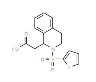 [2-(Thiophene-2-sulfonyl)-1,2,3,4-tetrahydro-isoquinolin-1-yl]-acetic acid - chemical structure image