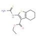 2-Thioureido-4,5,6,7-tetrahydro-benzo[b]thiophene-3-carboxylic acid ethyl ester (CAS 105544-62-5) - chemical structure image