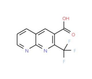 2-(Trifluoromethyl)-1,8-naphthyridine-3-carboxylic acid (CAS 241154-08-5) - chemical structure image