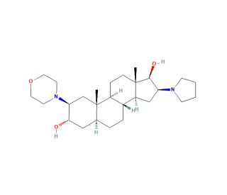 (2&beta;,3&alpha;,5&alpha;,16&beta;,17&beta;)-2-(4-Morpholinyl)-16-(1-pyrrolidinyl)androstane-3,17-diol (CAS 119302-20-4) - chemical structure image