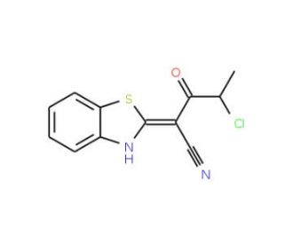 (2E)-2-(1,3-benzothiazol-2(3H)-ylidene)-4-chloro-3-oxopentanenitrile - chemical structure image