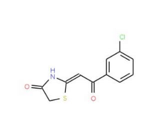 (2E)-2-[2-(3-chlorophenyl)-2-oxoethylidene]-1,3-thiazolidin-4-one - chemical structure image
