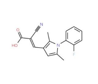 (2E)-2-cyano-3-[1-(2-fluorophenyl)-2,5-dimethyl-1H-pyrrol-3-yl]acrylic acid - chemical structure image