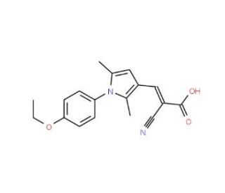 (2E)-2-cyano-3-[1-(4-ethoxyphenyl)-2,5-dimethyl-1H-pyrrol-3-yl]acrylic acid - chemical structure image