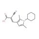 (2E)-2-cyano-3-(1-cyclohexyl-2,5-dimethyl-1H-pyrrol-3-yl)acrylic acid - chemical structure image